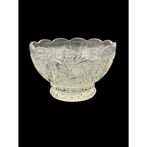 Vtg Crystal Clear Industries Pinwheel Star Hand Cut Lead Crystal Serving Bowl 7. - Picture 5 of 10
